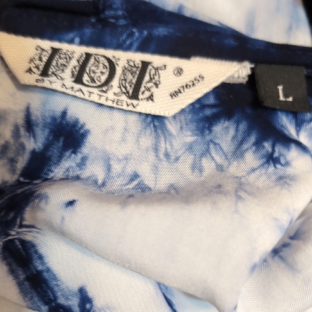 Blue and White Women's Hooded Cover/ Tunic - Picture 2 of 6